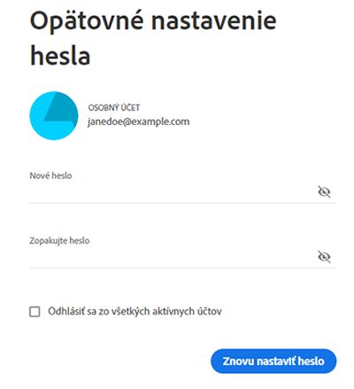 Zadajte nové heslo