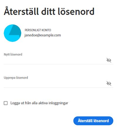 Ange det nya lösenordet