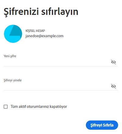 Yeni şifreyi girin