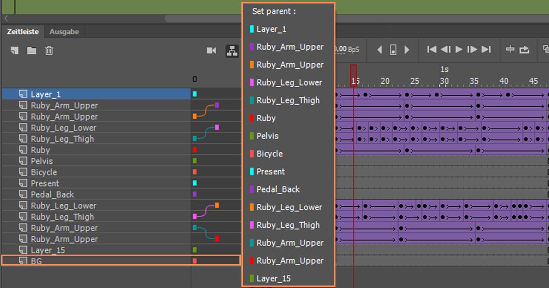 Übergeordnete Ebene festlegen