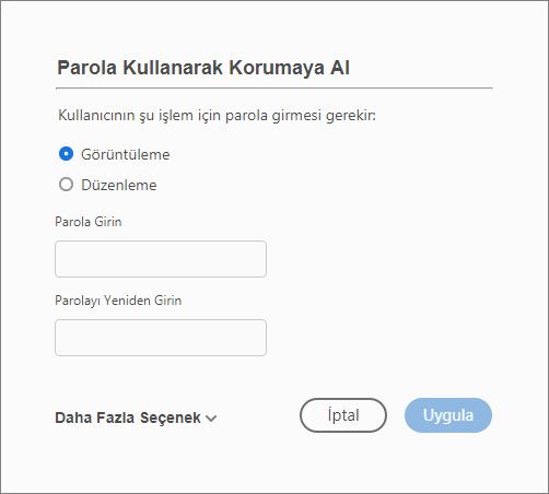 Parola girin ve uygulayın