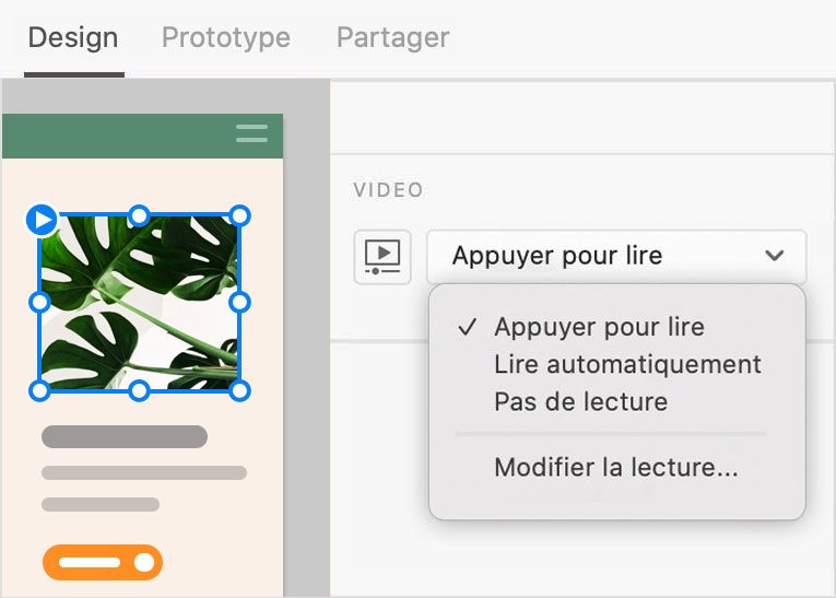 Définition d’une option de lecture pour votre vidéo