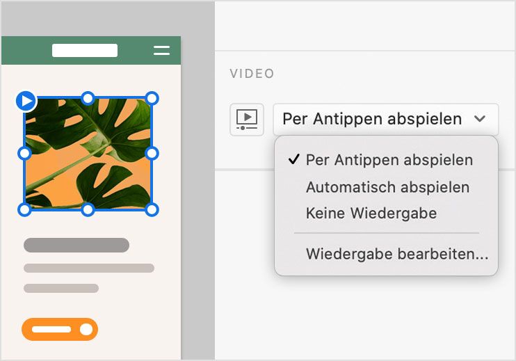 Festlegen einer Wiedergabeoption für Ihr Video