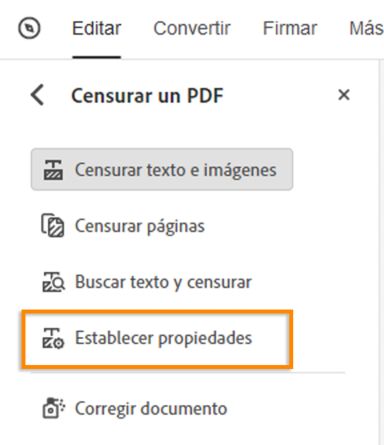 Propiedades de censura