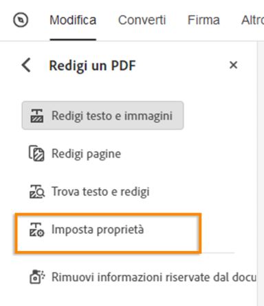 Proprietà di redazione