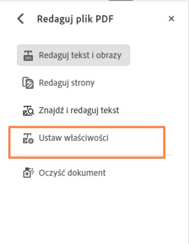 Właściwości redakcji