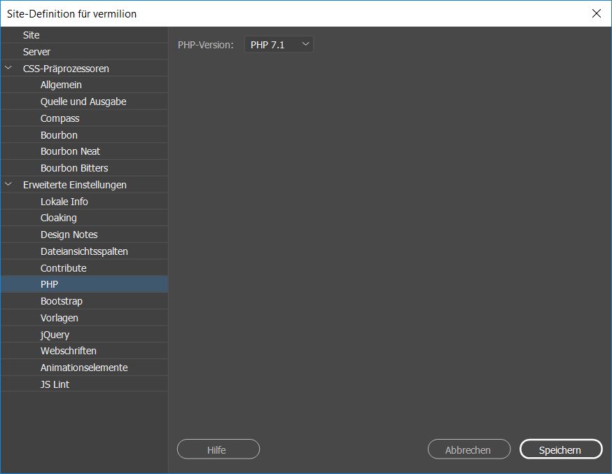 PHP-Voreinstellungen für eine bestimmte Site festlegen