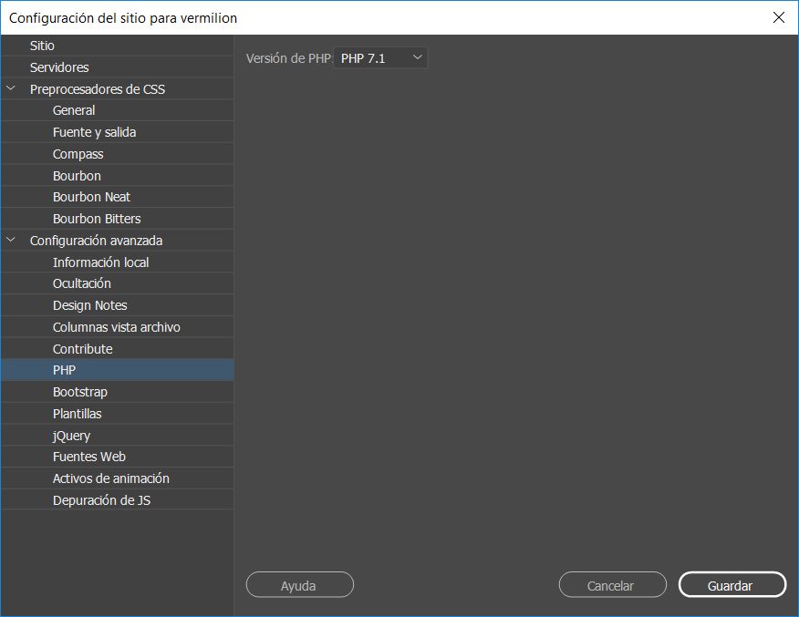 Establecer las preferencias de PHP para cada sitio específico