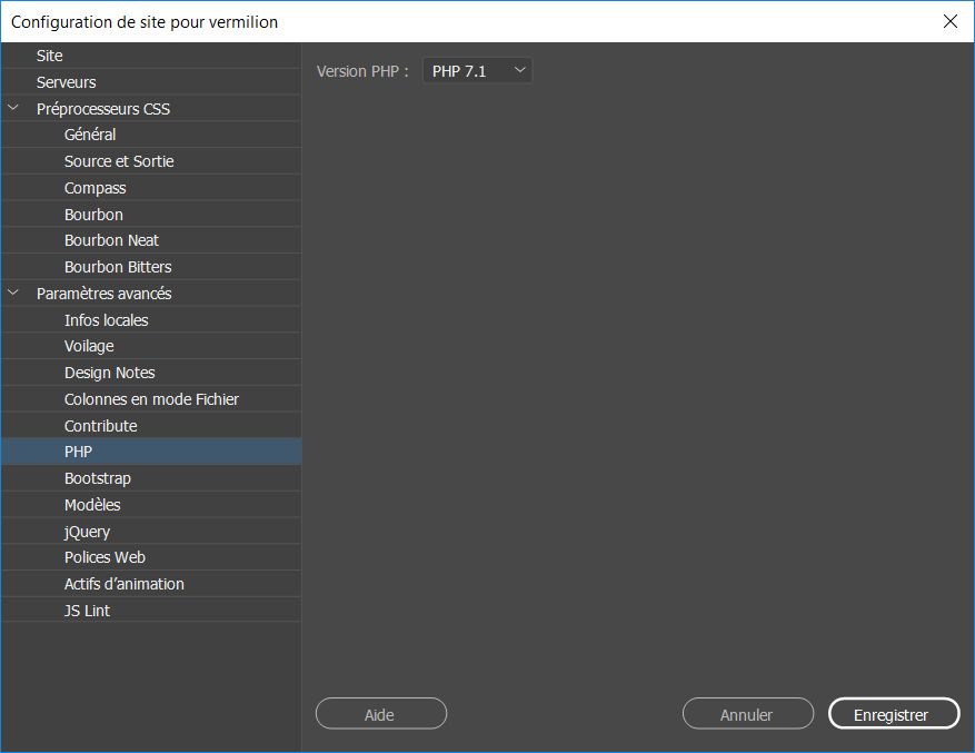 Définition des préférences PHP sur une base spécifique au site