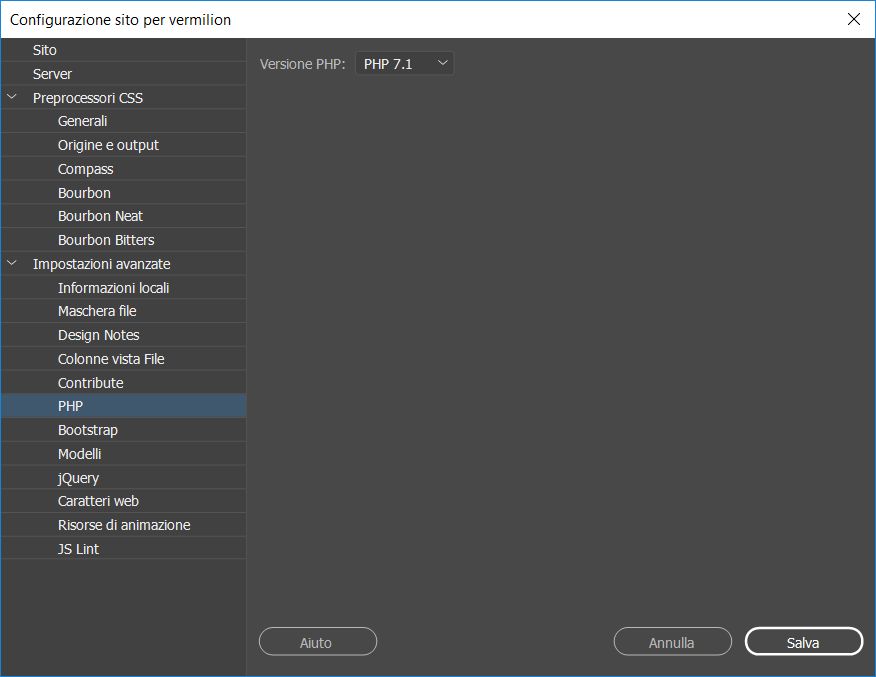 Impostare individualmente le preferenze di PHP per un sito