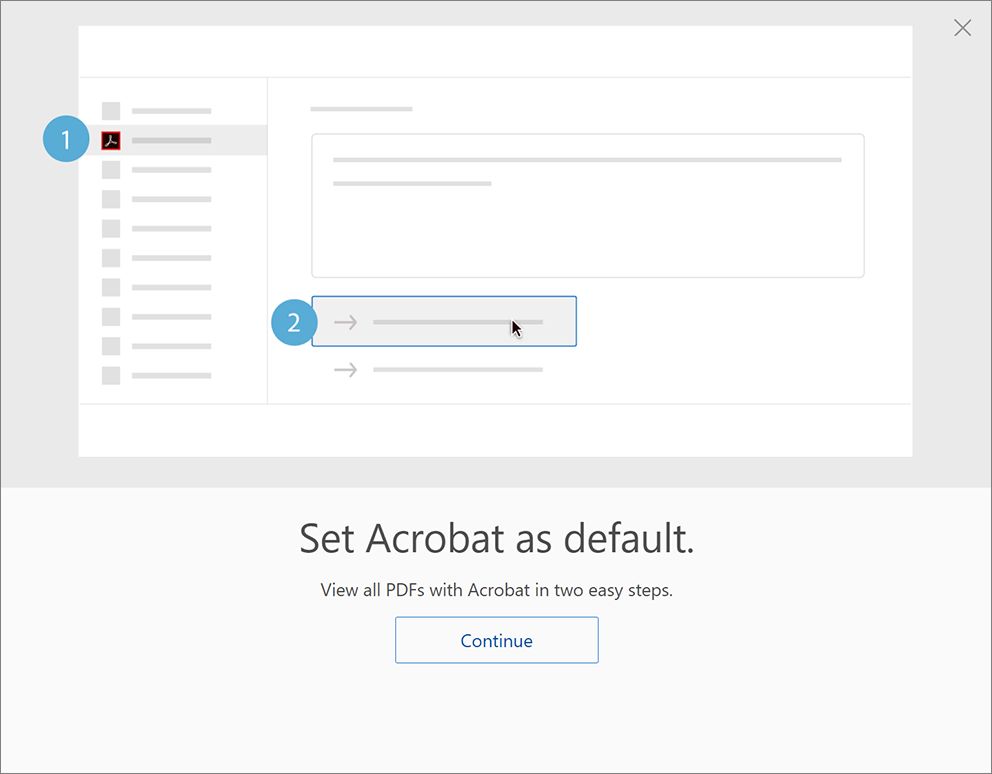 تعيين Acrobat كافتراضي