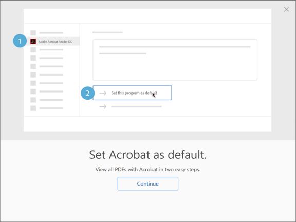 Impostare Acrobat come applicazione predefinita