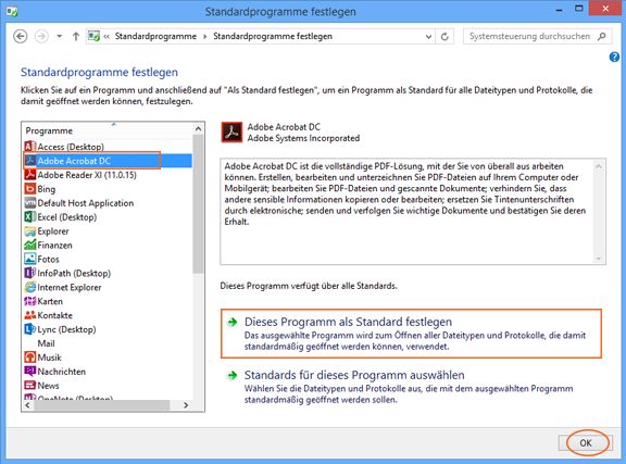 Dialogfeld „Dieses Programm als Standard festlegen“