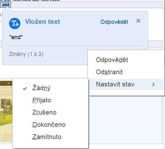 Nastavit stav pro změnu