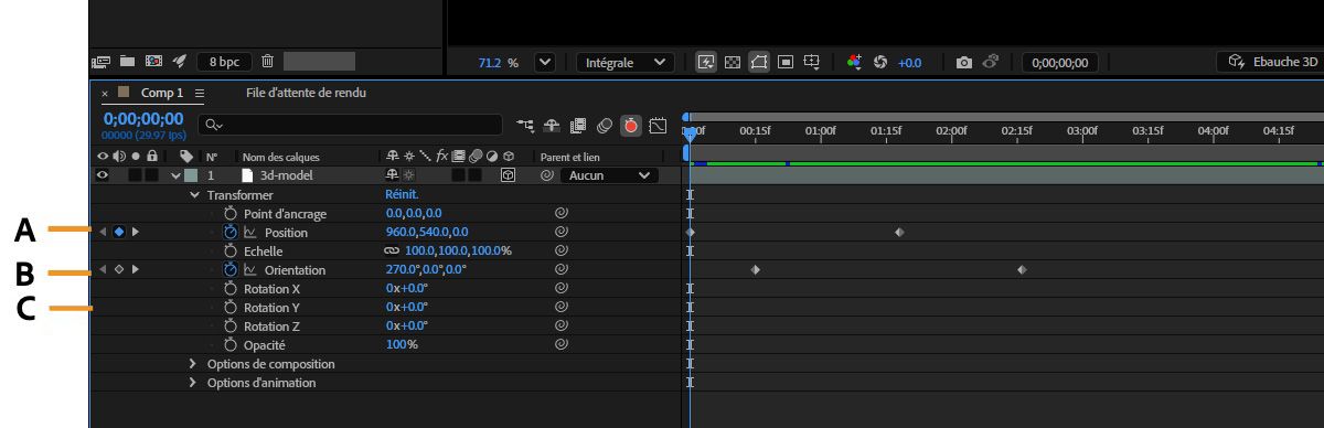 Boutons de navigation dans le panneau Montage