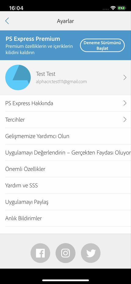 Photoshop Express Premium'a Yükseltme