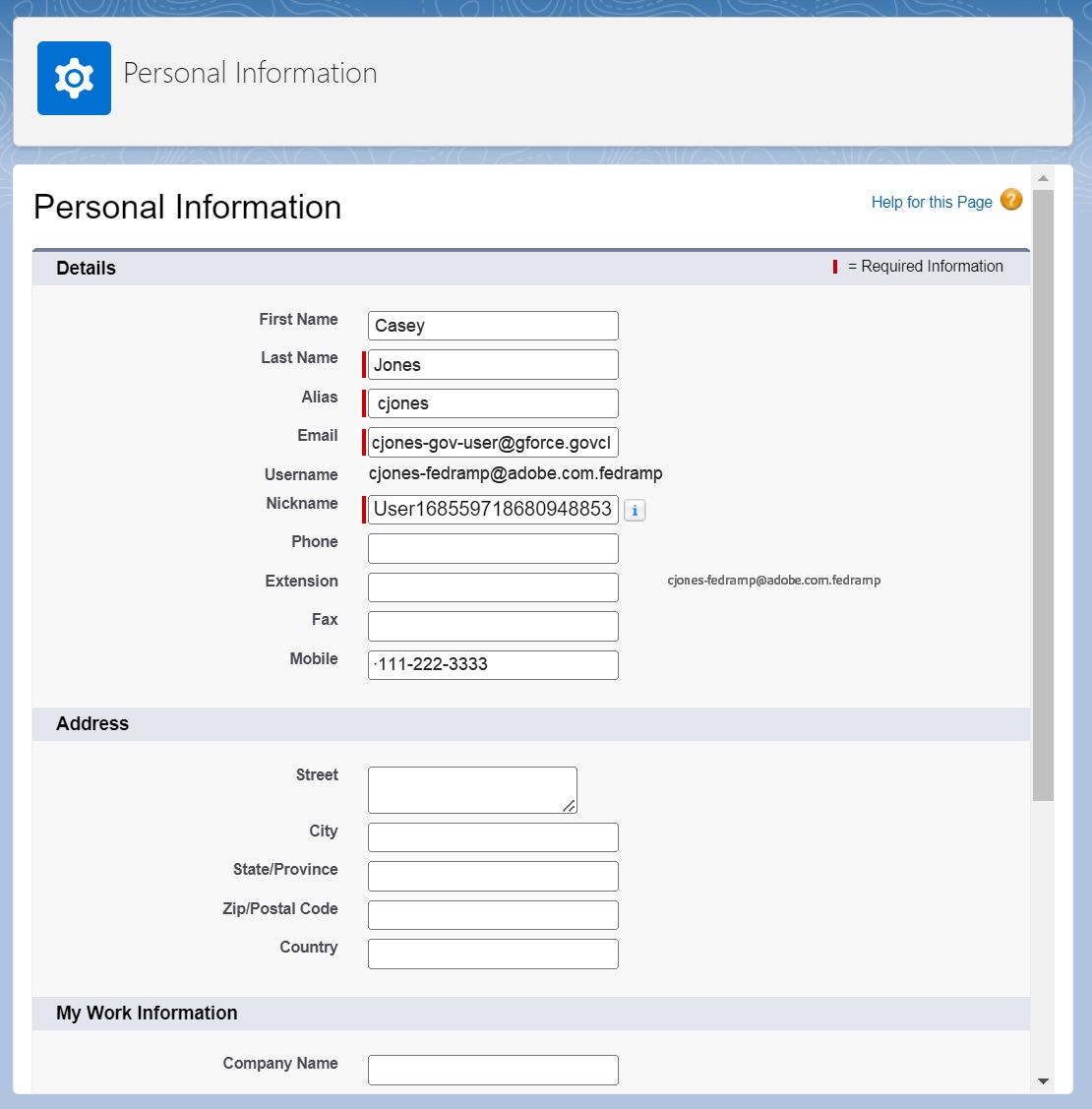 Konfigurer Adobe Acrobat Sign for Salesforce på Government Cloud.