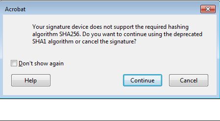 Сообщение «Устройство подписи не поддерживает требуемый алгоритм хеширования SHA256»