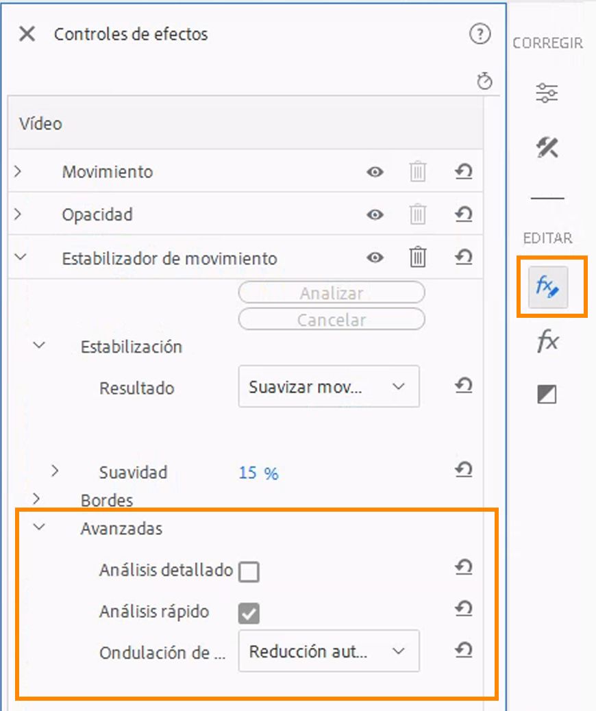 Configuración de la estabilización de imagen