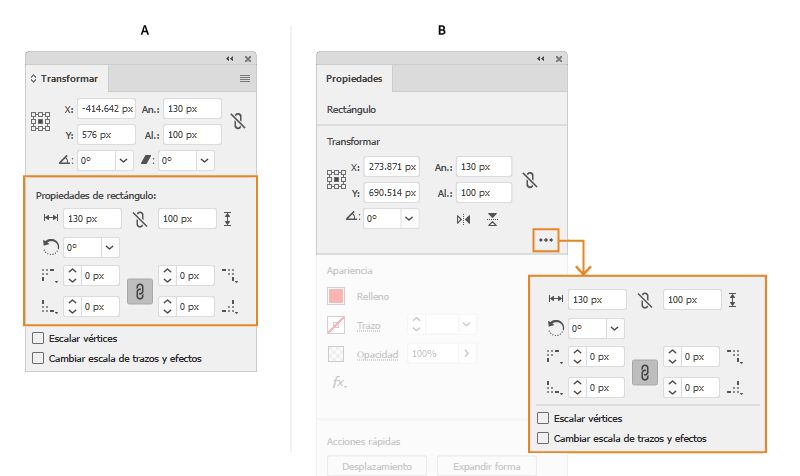 Especificar las opciones de la forma interactiva