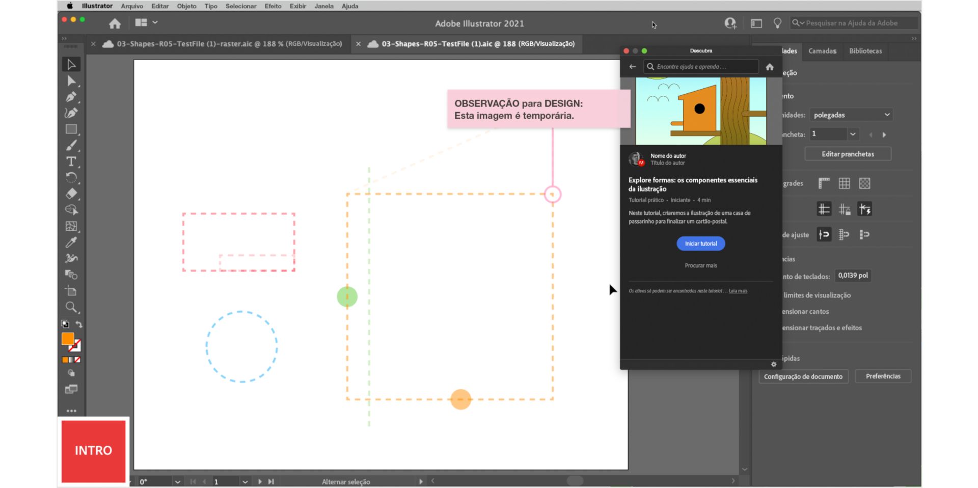 Exemplo de tutorial de formas no AI