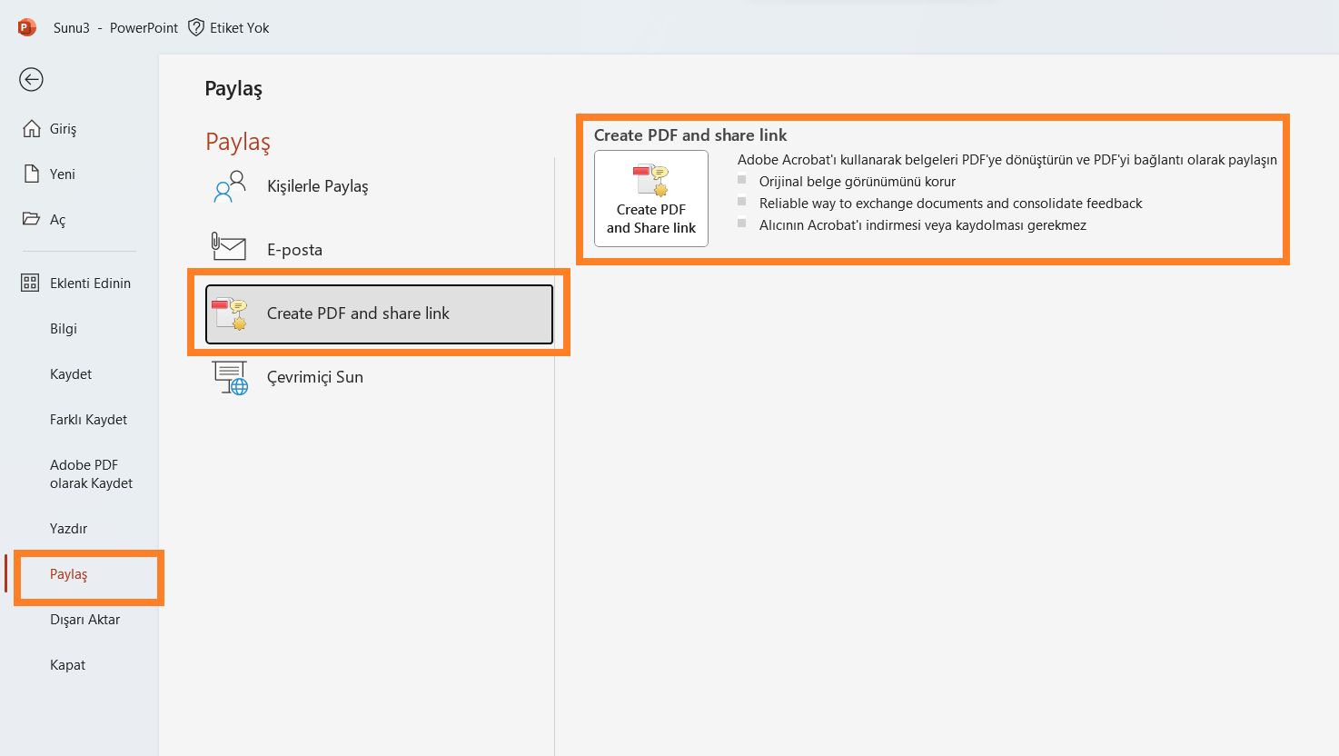 Envoyer le fichier Adobe PDF en révision dans PowerPoint