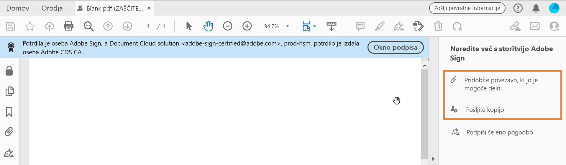 Delite zaščiten dokument