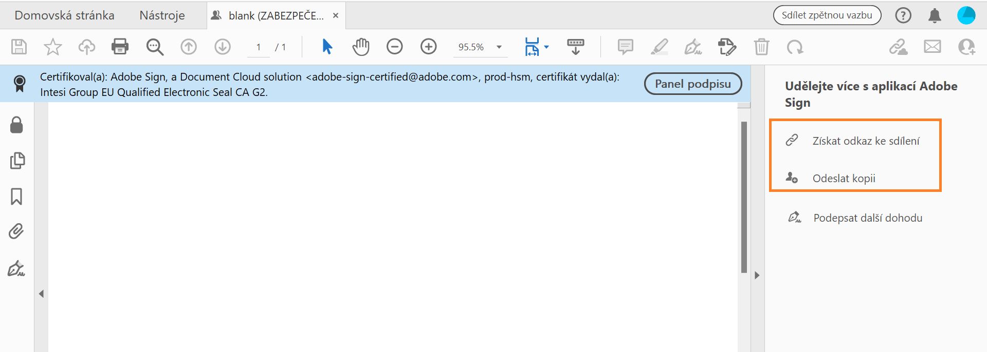Sdílení zabezpečeného dokumentu