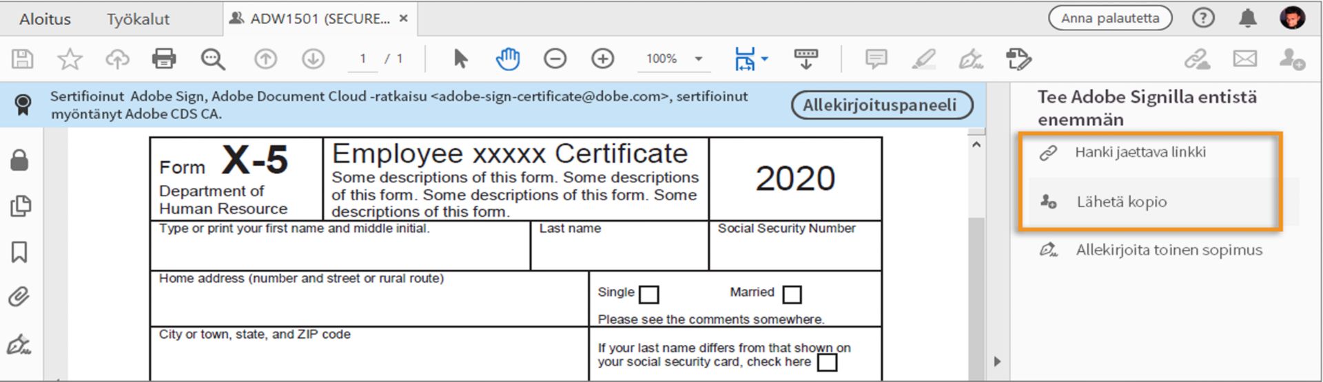 Jaa suojattu dokumentti