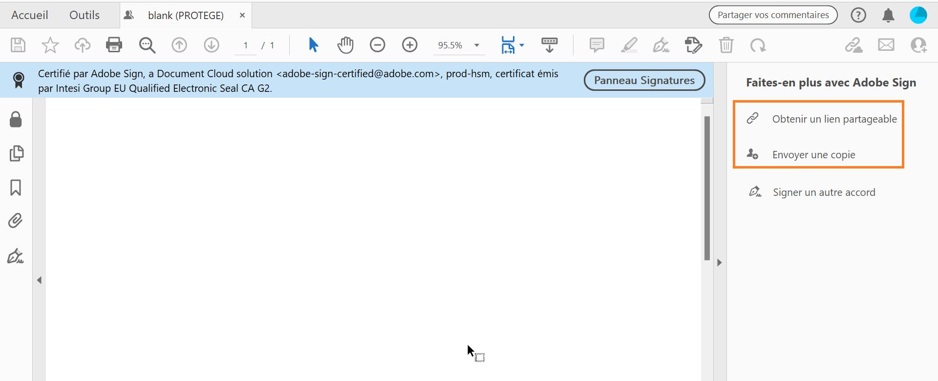 Partage du document sécurisé