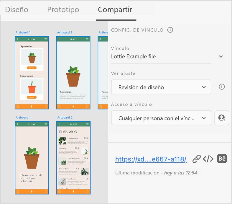 Haga clic en el icono de Behance junto al vínculo publicado