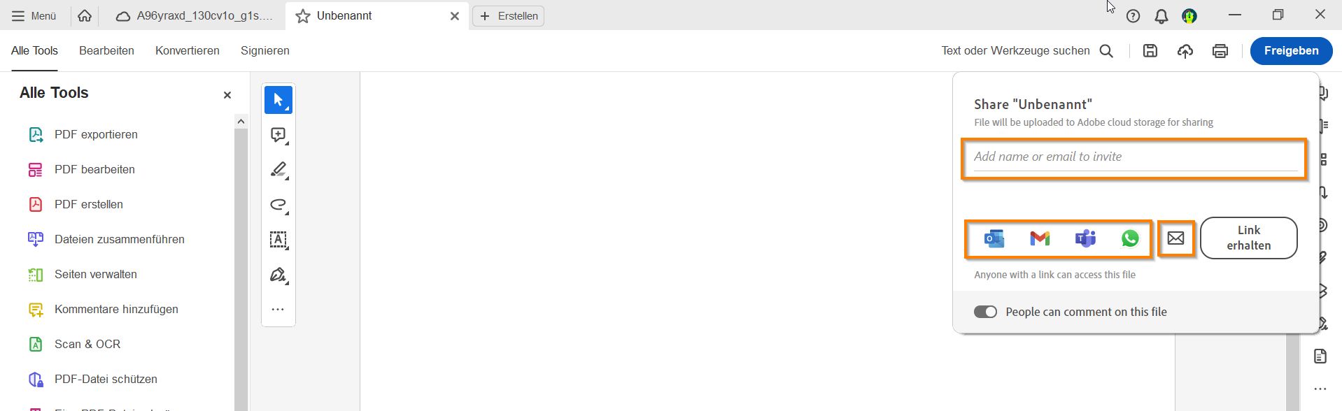 Link für andere freigeben