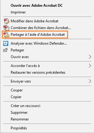 Partager à l’aide d’Adobe Acrobat