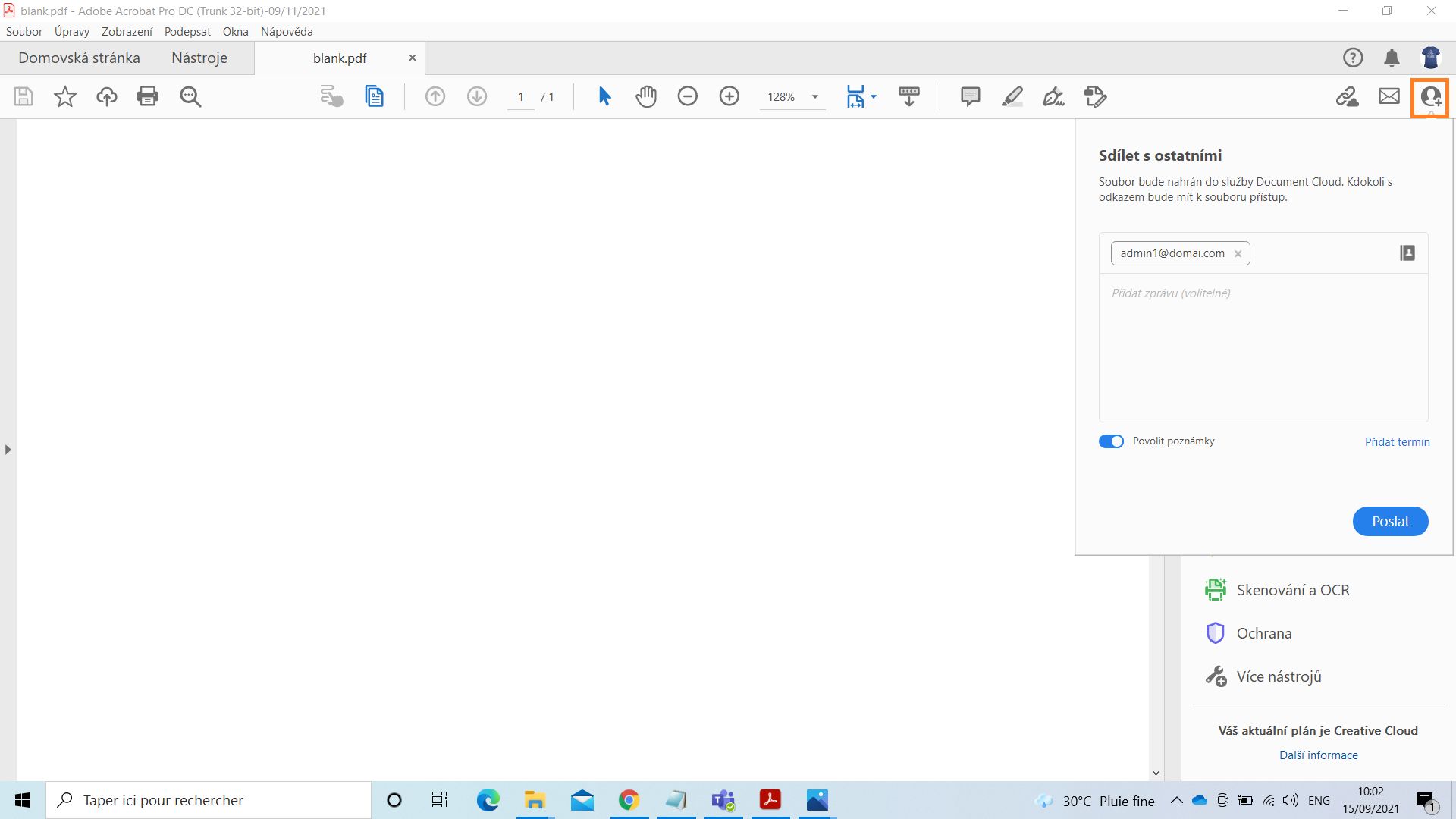 Pozvání osob k zobrazení nebo přidávání poznámek