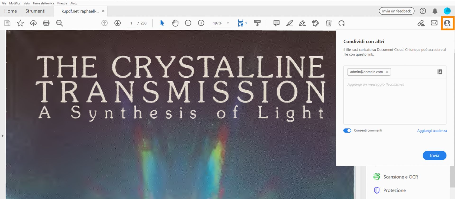 Invitare persone per visualizzare o commentare