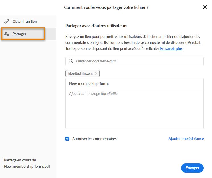 Invitation d’utilisateurs à réviser le PDF