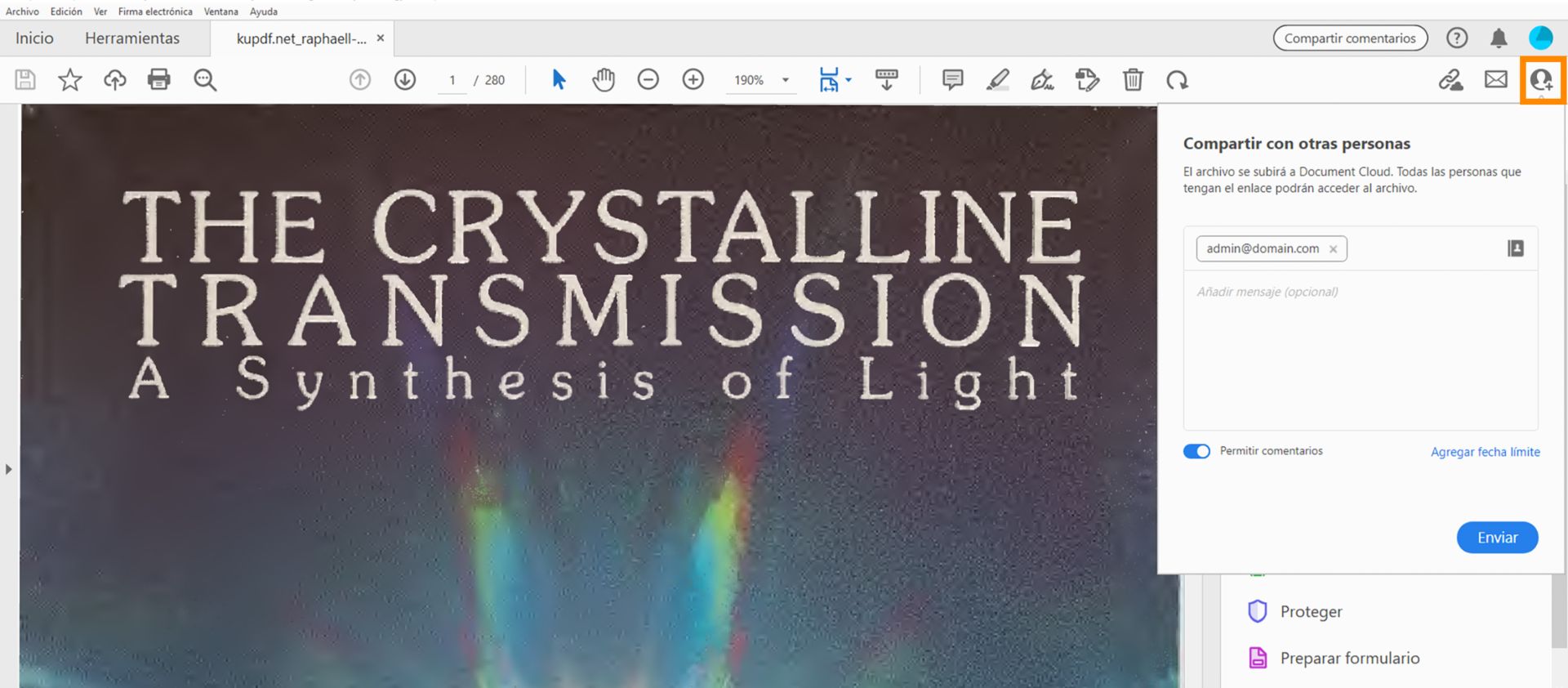 Invitar usuarios a ver o comentar