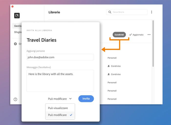 Condivisione di una libreria