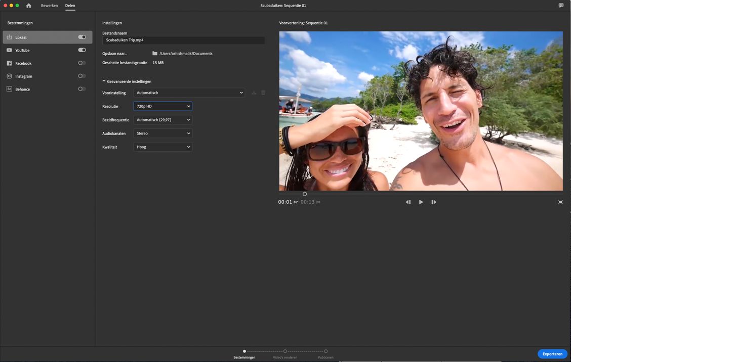 Premiere Rush-werkruimte voor delen
