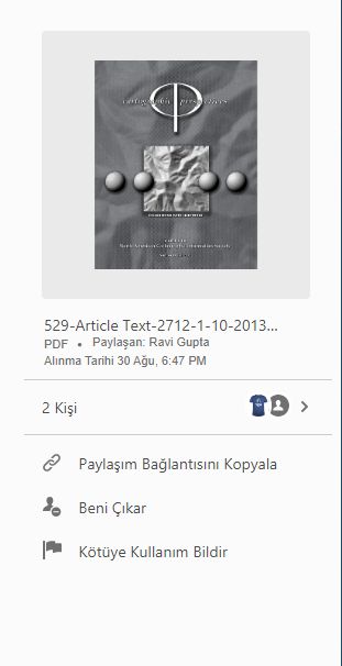 Görüntülenmek üzere alınan dosyalar üzerinde yapılabilecek işlemler