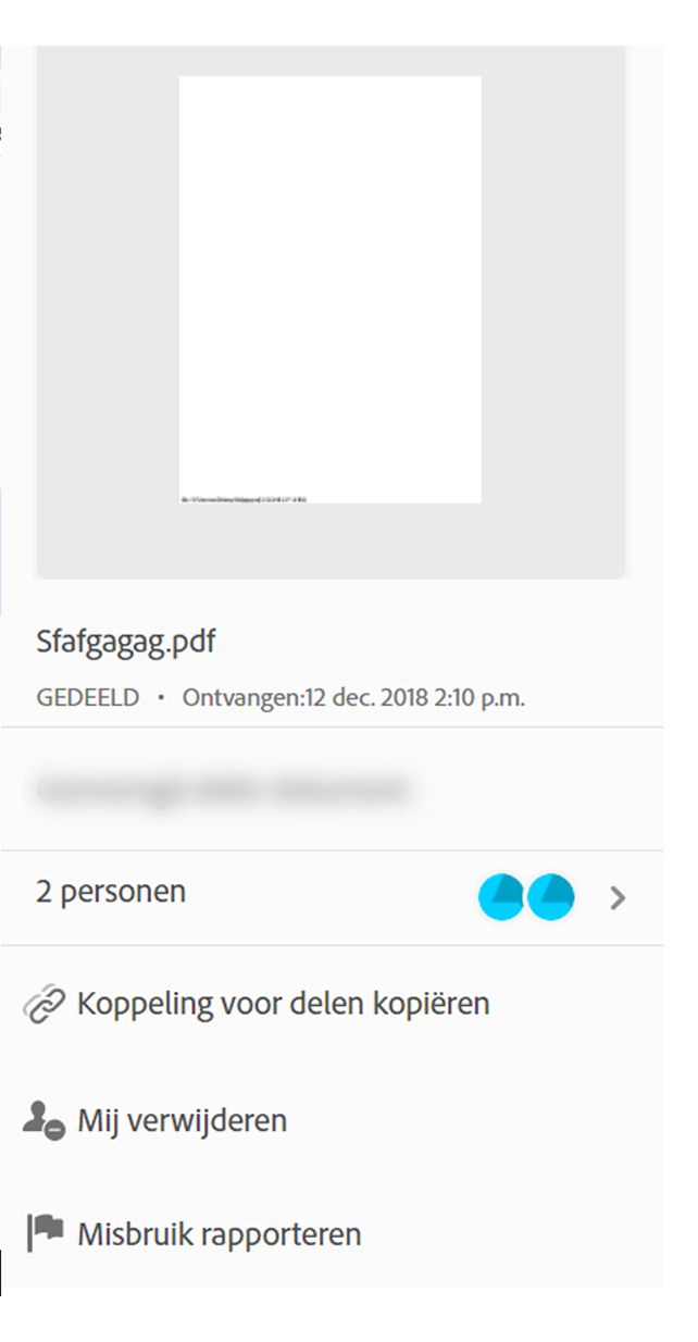 Acties voor bestanden die zijn ontvangen voor weergave