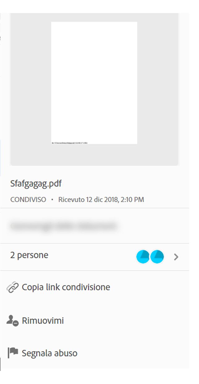 Azioni per file ricevuti per la visualizzazione