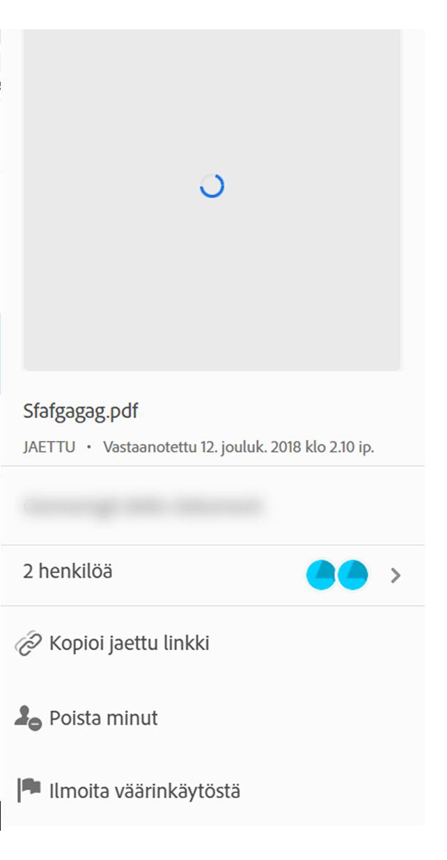 Katsomista varten vastaanotetuille tiedostoille suoritettavat toimet