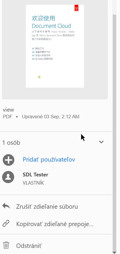 Akcie so súbormi zdieľanými na zobrazenie