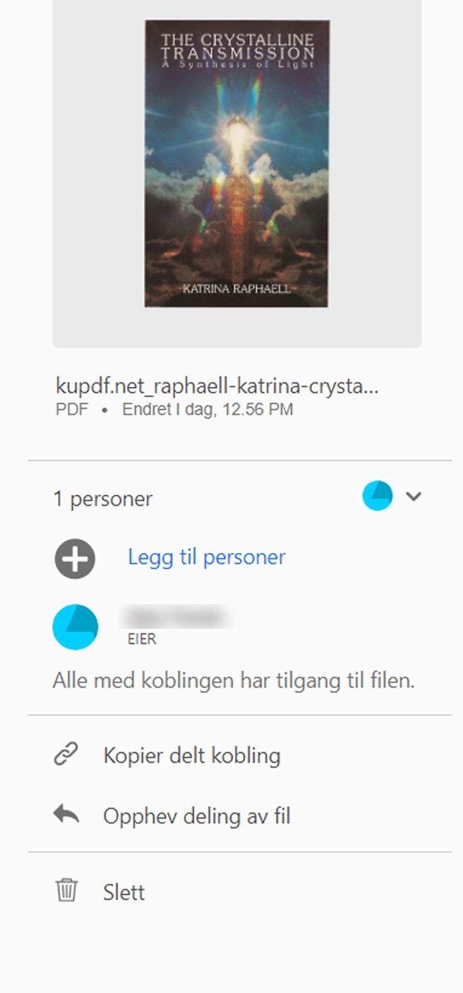 Handlinger på filer som er delt for visning