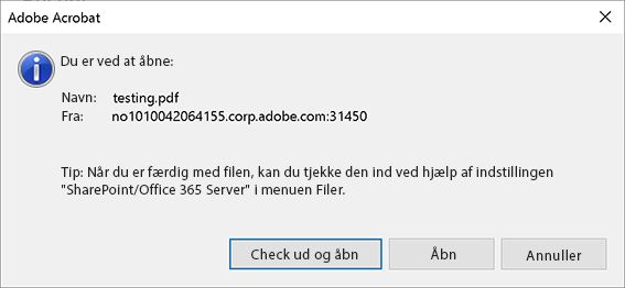 SharePoint-hostet PDF i Acrobat