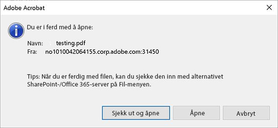 PDF-fil på SharePoint i Acrobat
