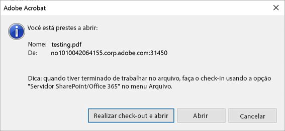 PDF do SharePoint no Acrobat