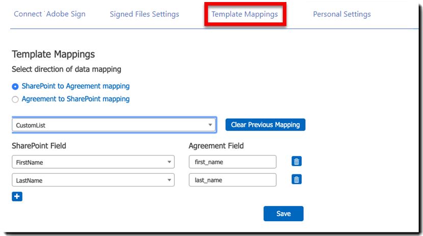 Asignación de SharePoint al acuerdo