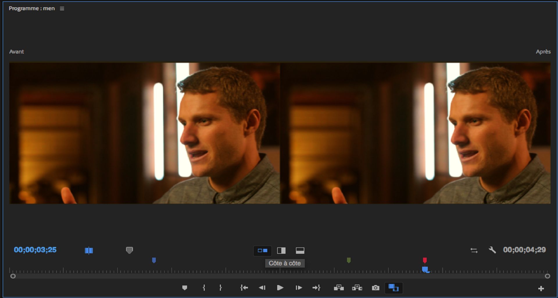 Comparaison d’une image Avant/Après